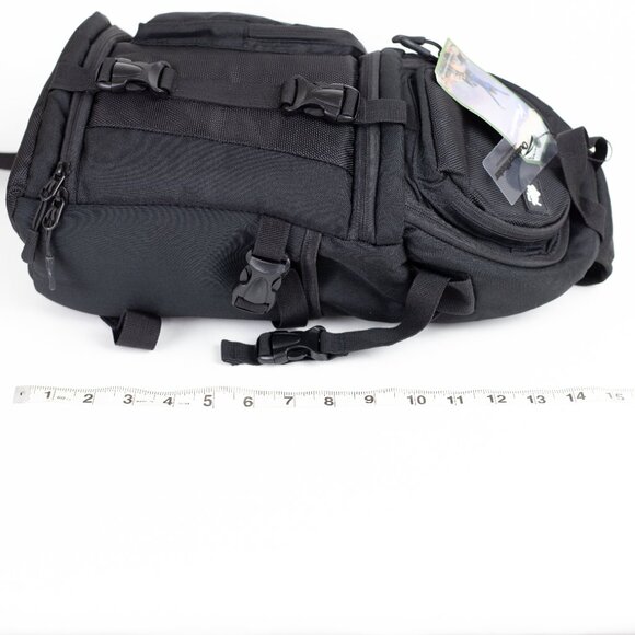 NWT Sling Camera Backpack QIPI Black with Purple Interior - Picture 14 of 15